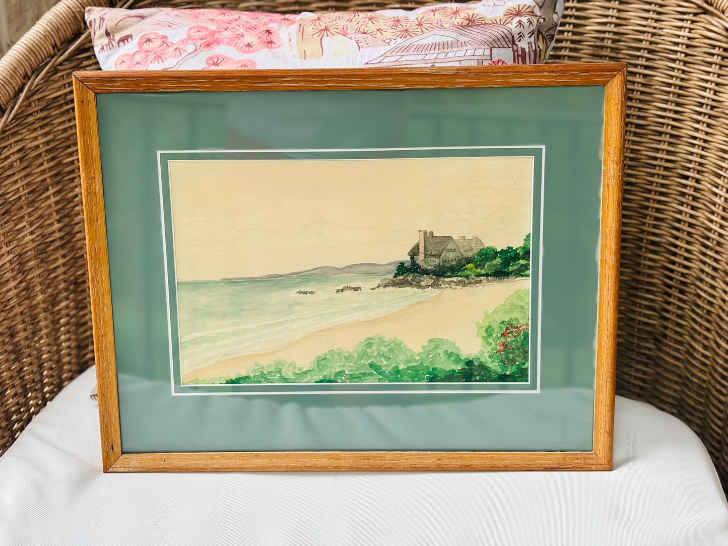 Pair of teal watercolors  13 x 17 x 1
