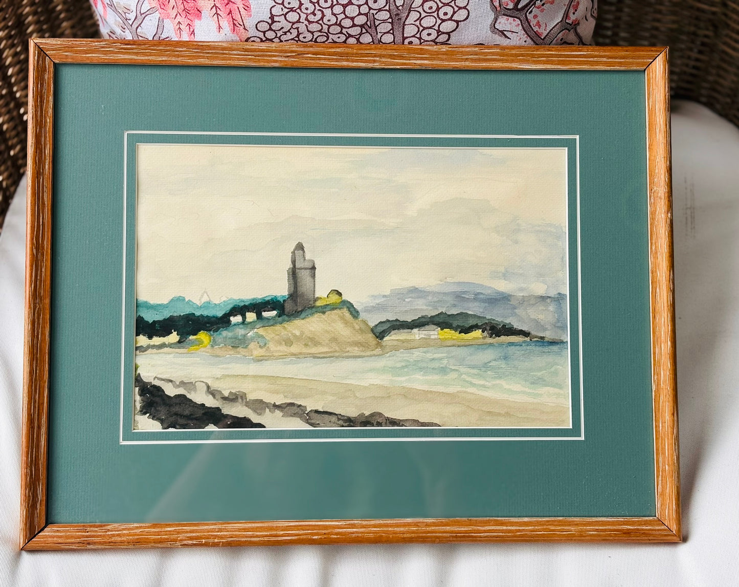Pair of teal watercolors  13 x 17 x 1