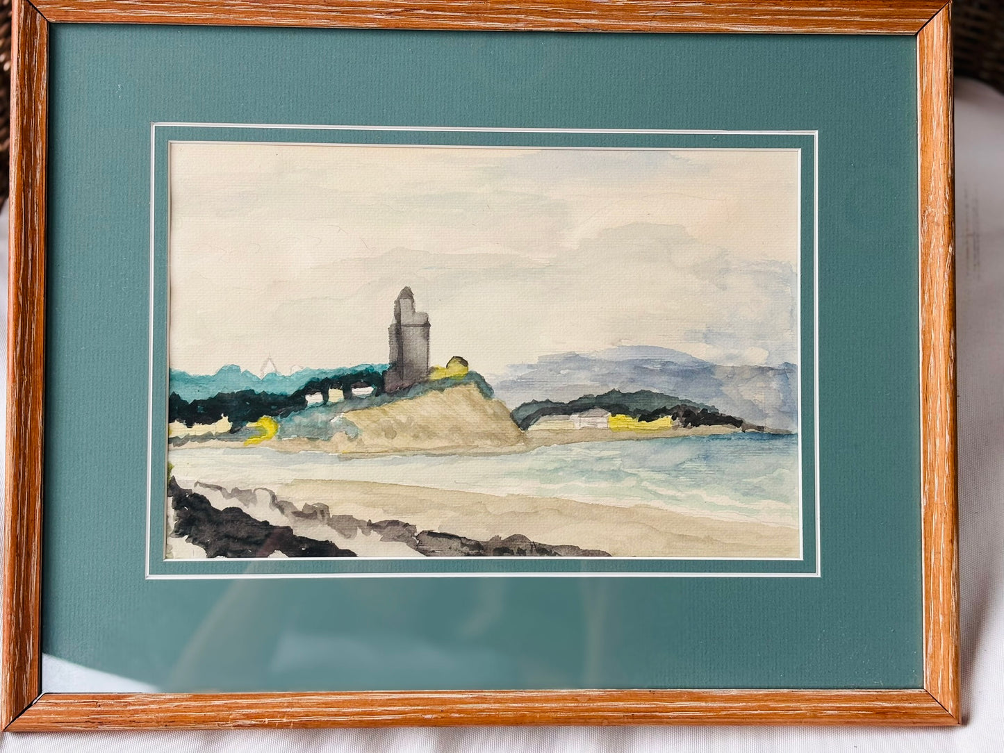 Pair of teal watercolors  13 x 17 x 1
