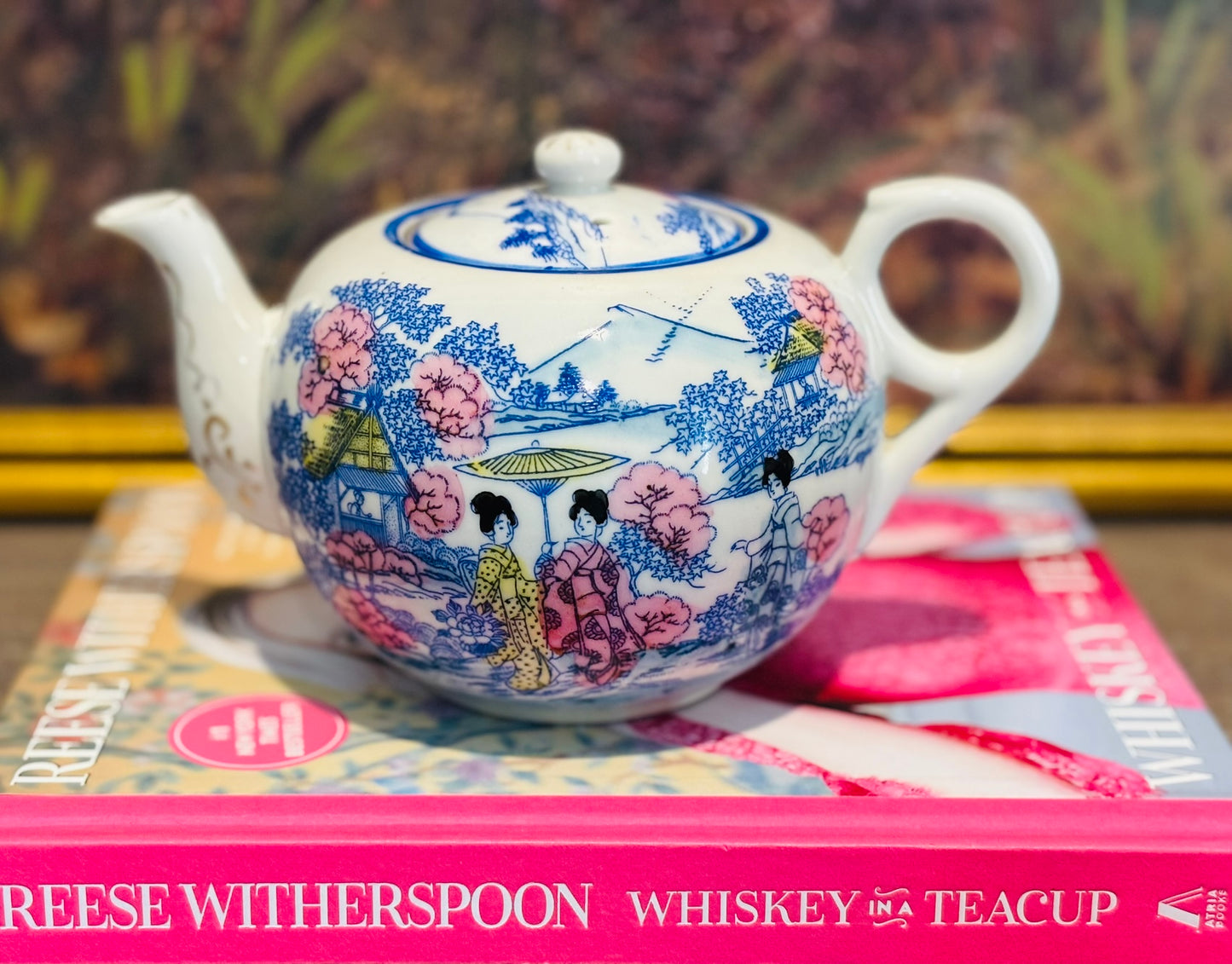 Teaset- Teapot 7.5 x 4 x 5 w, creamer  5.25 x 3.25 x 3.5 w, sugar  6 x 3.75 x 4 w