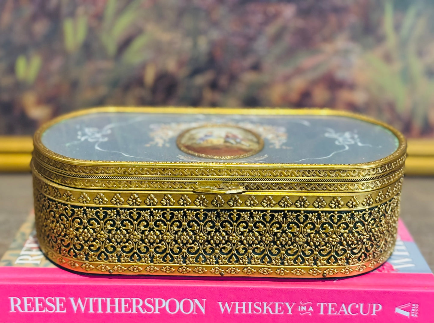 Filigree and Velvet Box Filigree Box 8.25 l x 4.25 w x 2.5 h