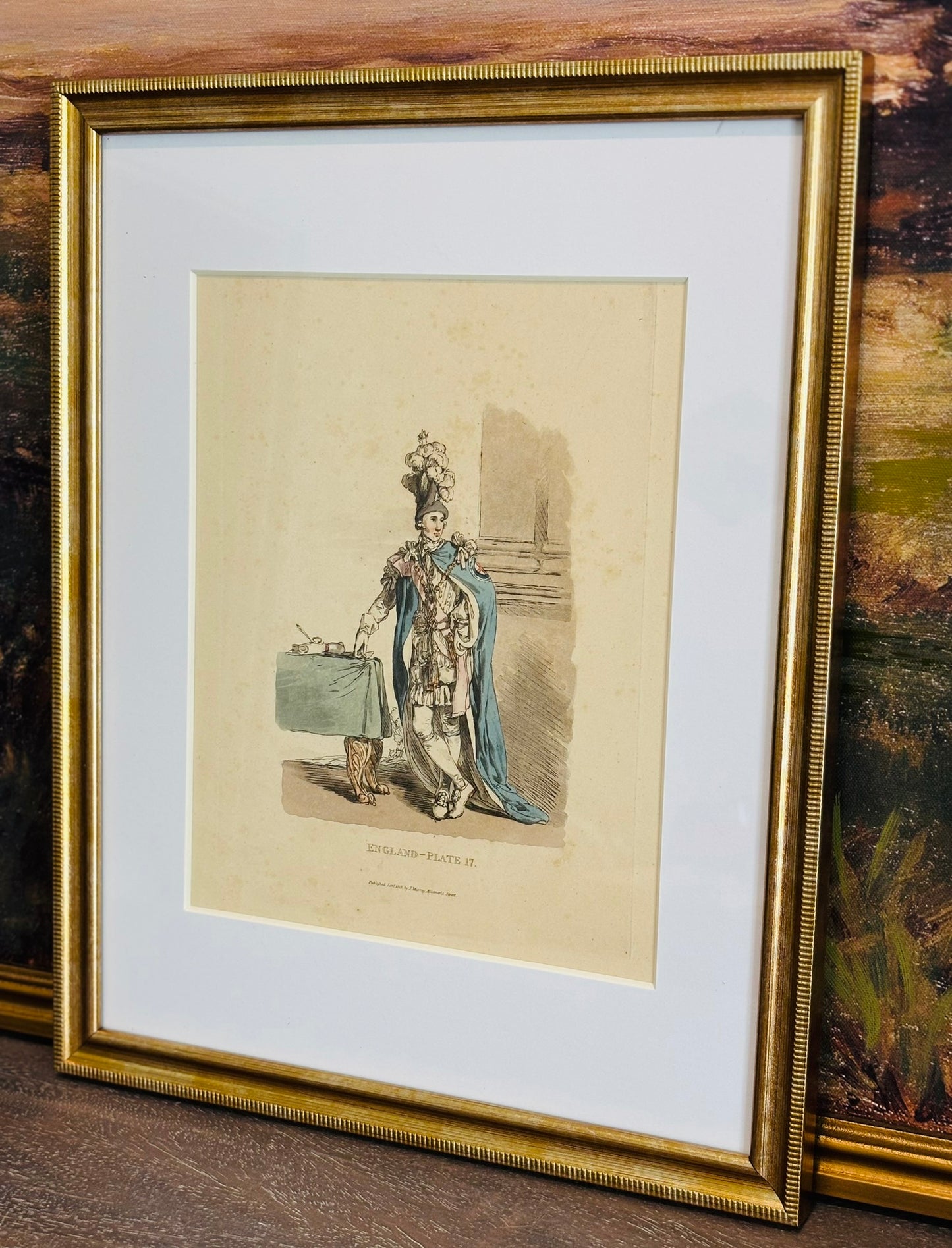 Picturesque Representations of the Dress and Manner of the English Framed Book Plate 12 x 15