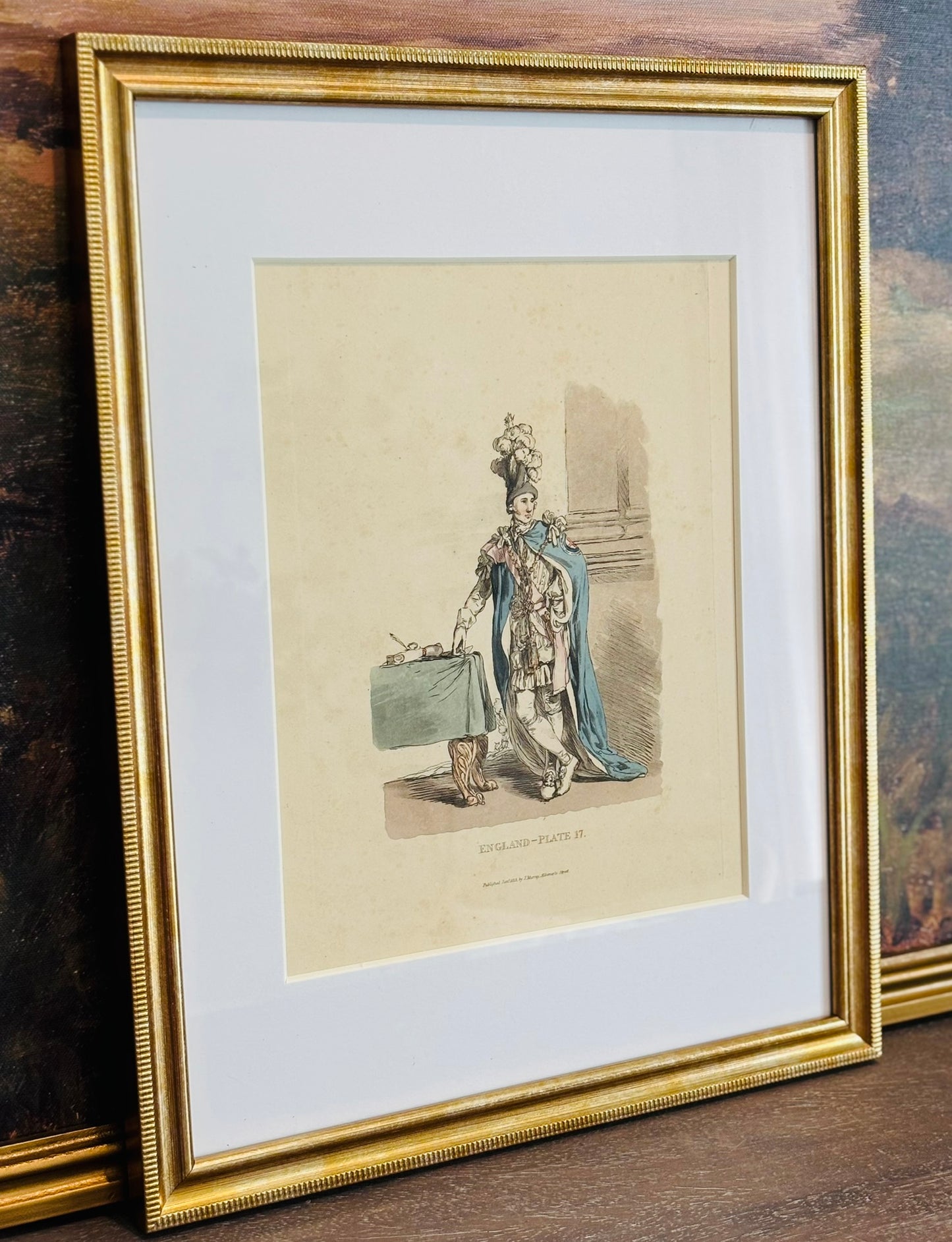 Picturesque Representations of the Dress and Manner of the English Framed Book Plate 12 x 15