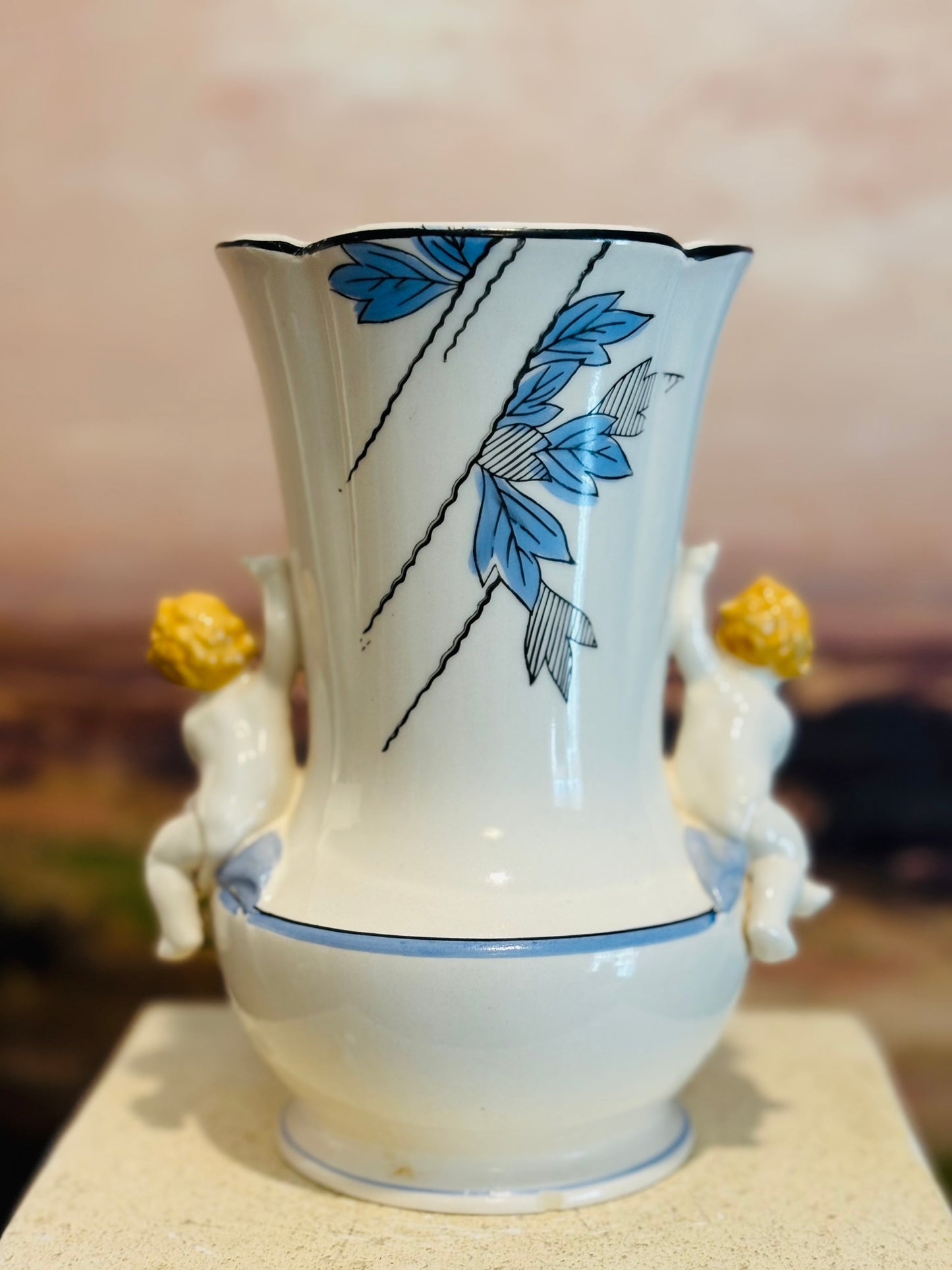 Ucagco Cherub Boot Vase  6.25 h x 5 w x 3.75 d