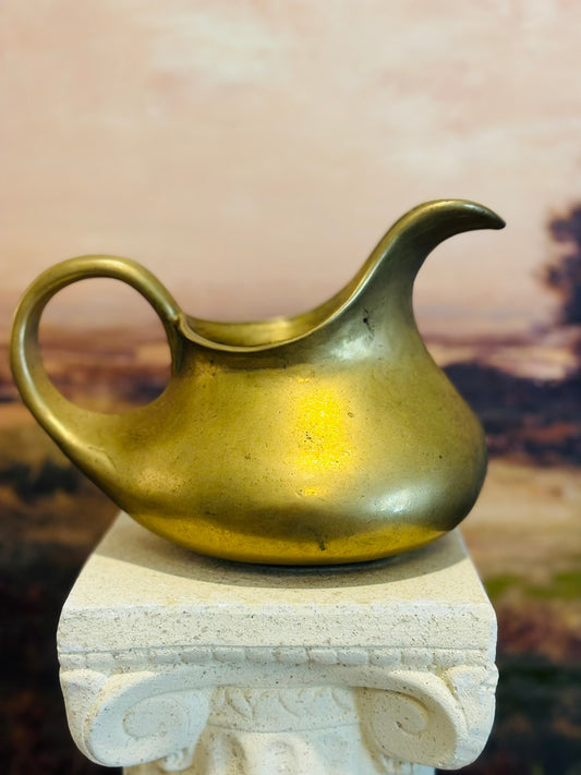 Antique Brass Jug  8 d x 6 h x 5 w