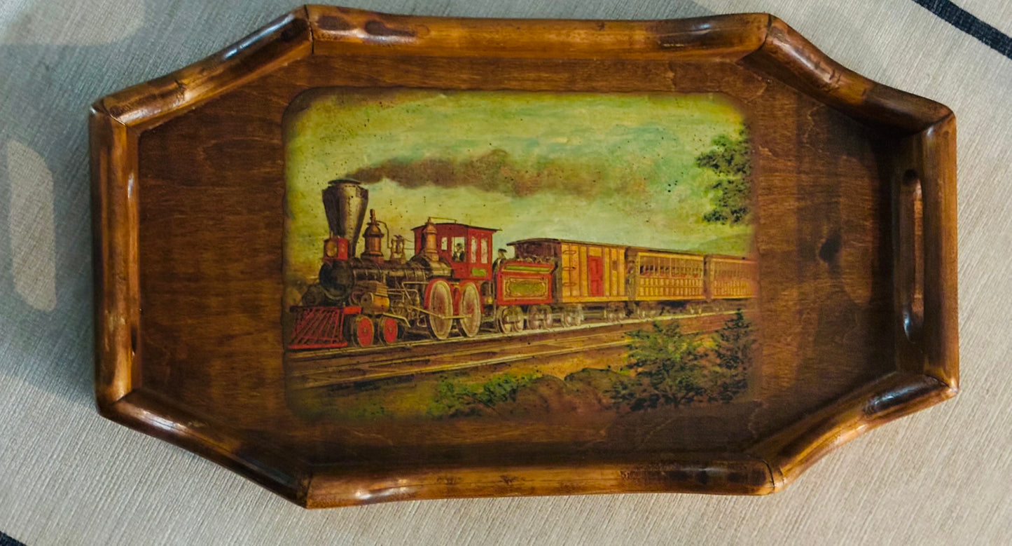 California Redwood Lumber Train Tray 18.75 x 10.75