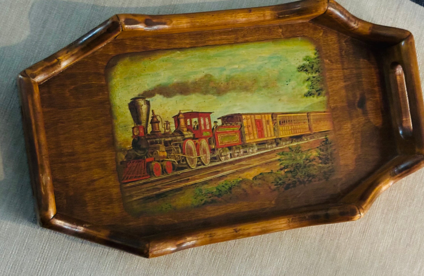 California Redwood Lumber Train Tray 18.75 x 10.75