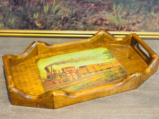 California Redwood Lumber Train Tray 18.75 x 10.75