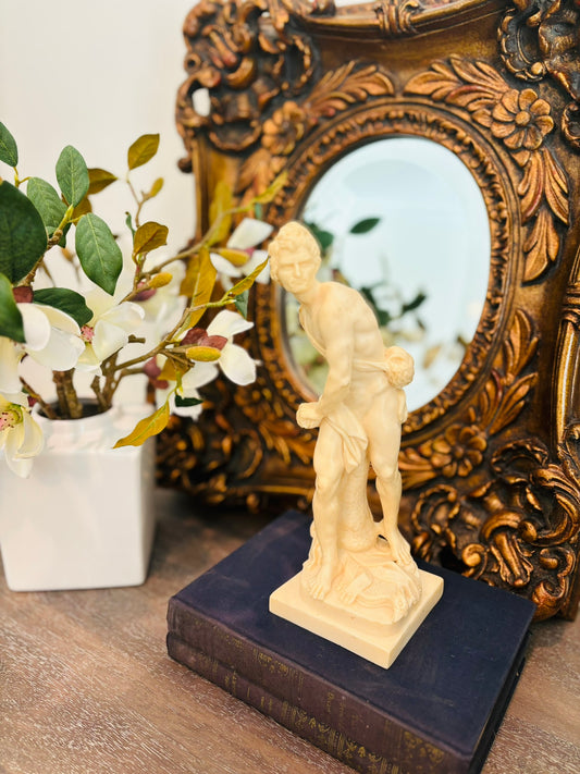 Vintage Sculpture of David & Goliath 9.75 h x 3.5 w signed by artist