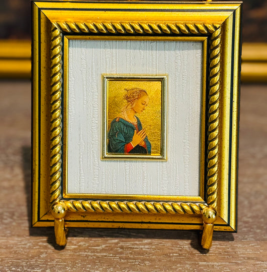 Framed Gold foil mini victorian print 4 w x 4.5 h