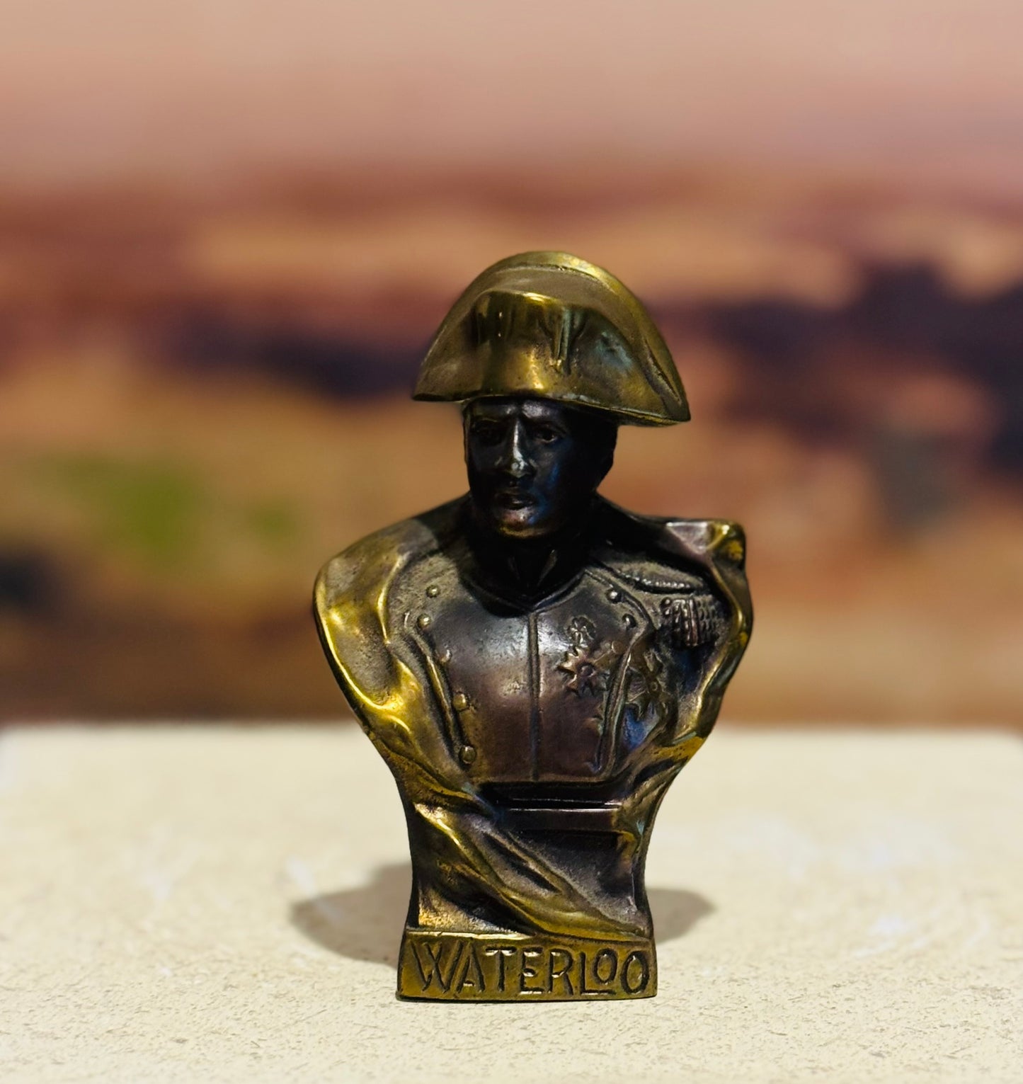 Mini Brass/Bronze Napoleon Bust  3.25 h 1 d 2 w