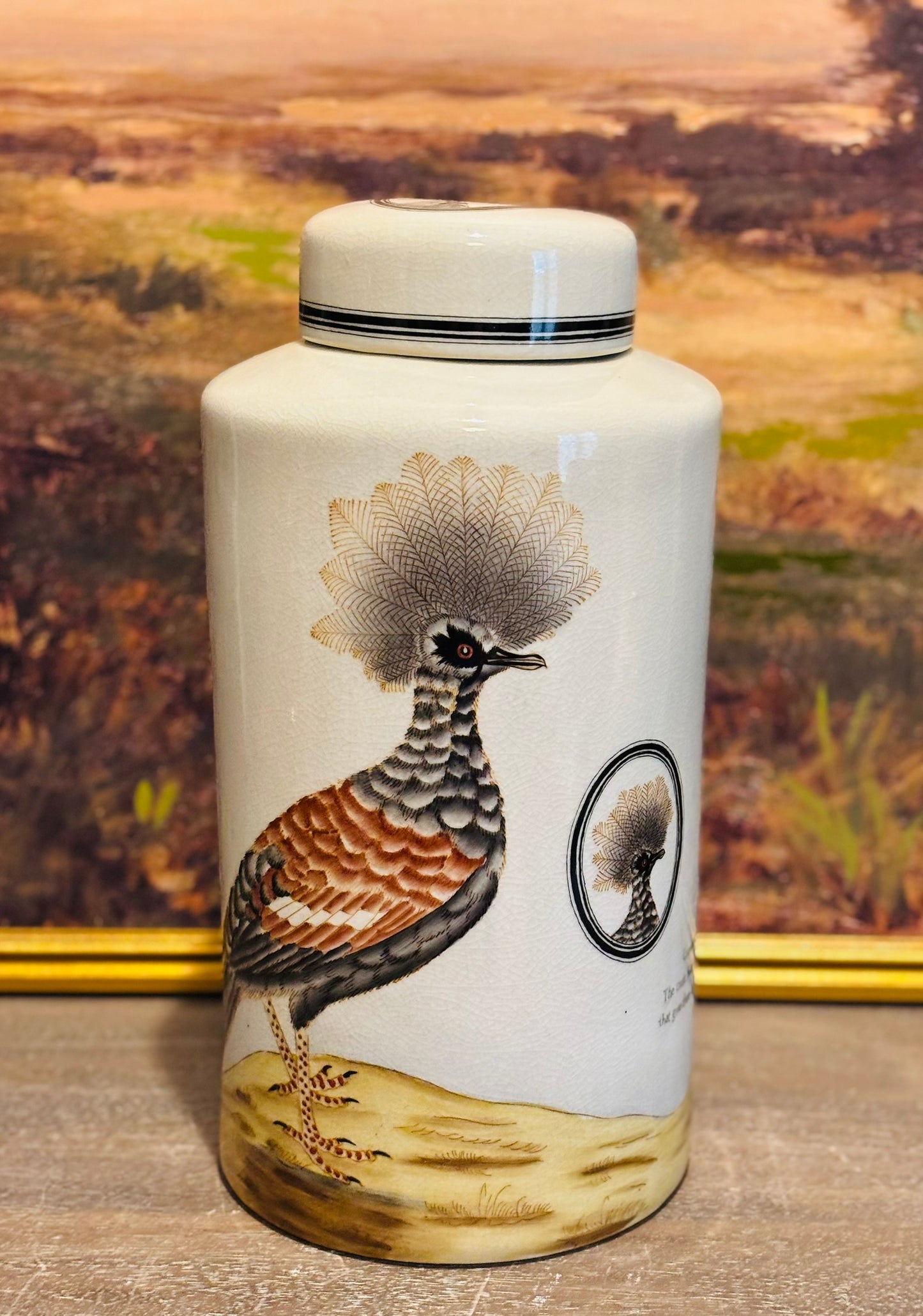 Large Homart Pigeon Plate Ginger Jar  7 x 14