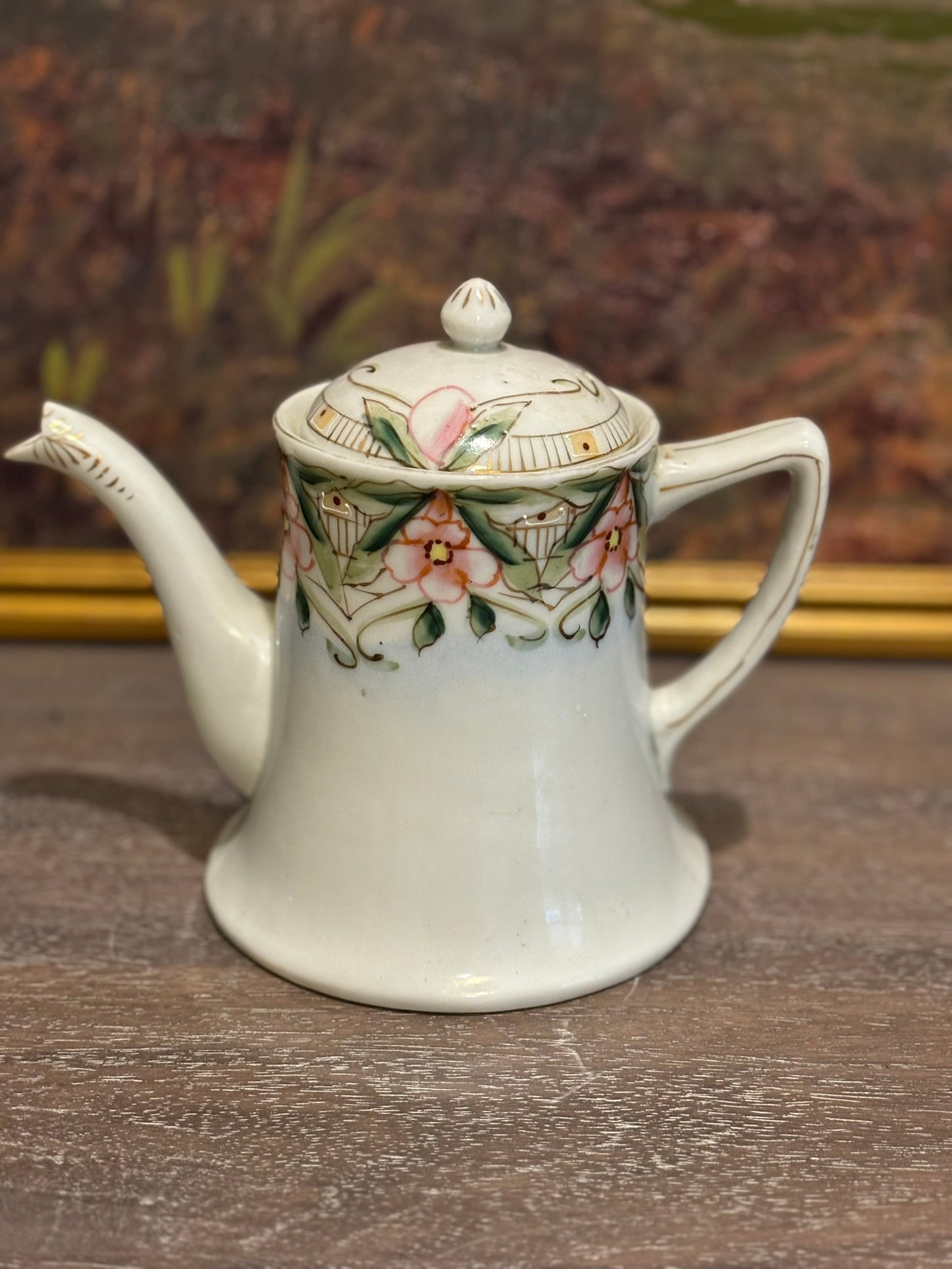 Vintage Hand Painted China Teapot made in Japan 6 h  7.25 w