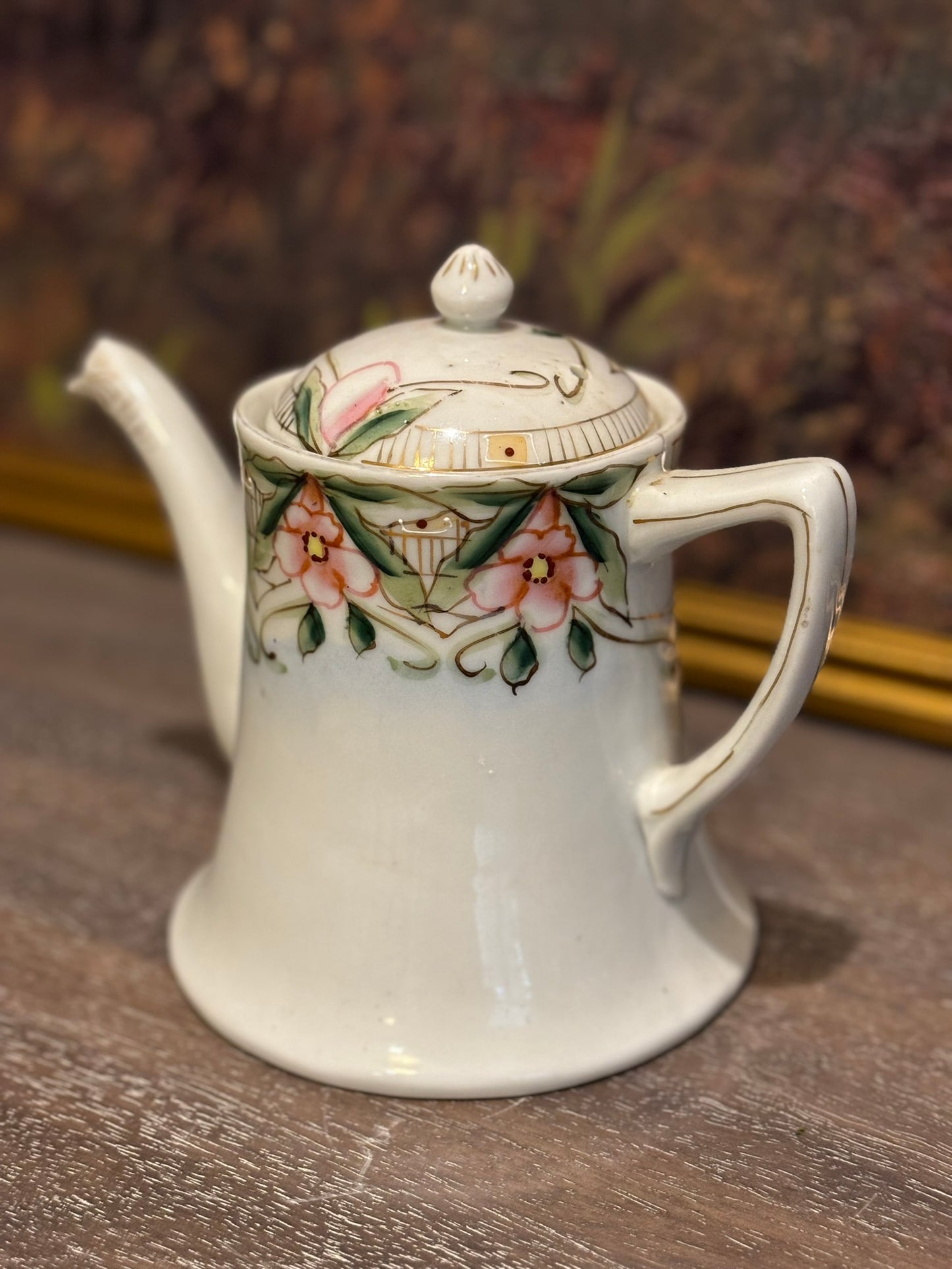 Vintage Hand Painted China Teapot made in Japan 6 h  7.25 w