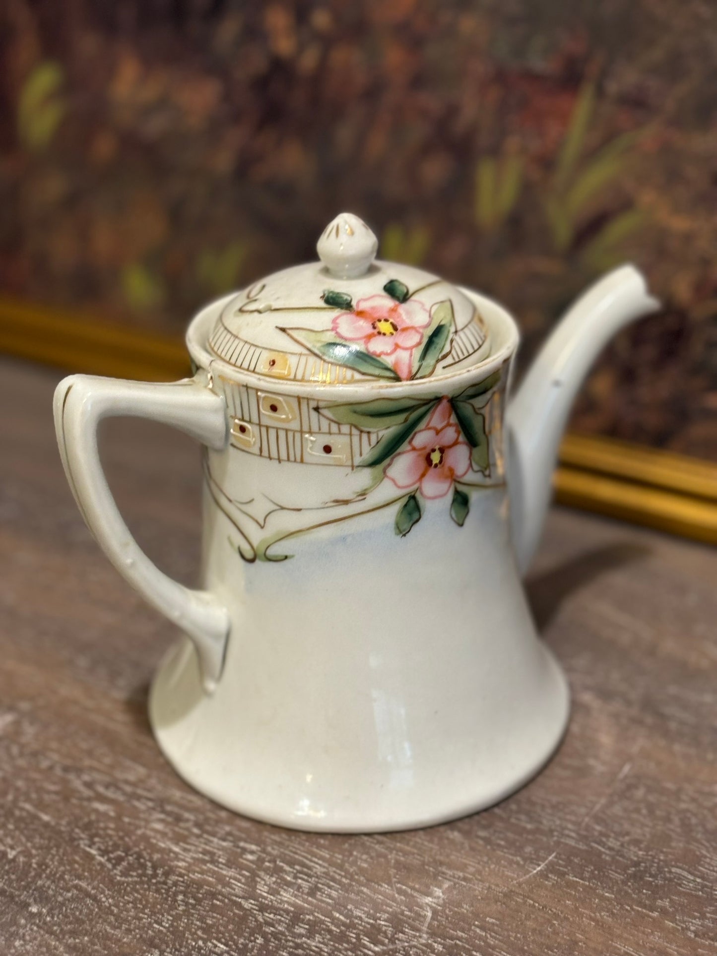 Vintage Hand Painted China Teapot made in Japan 6 h  7.25 w