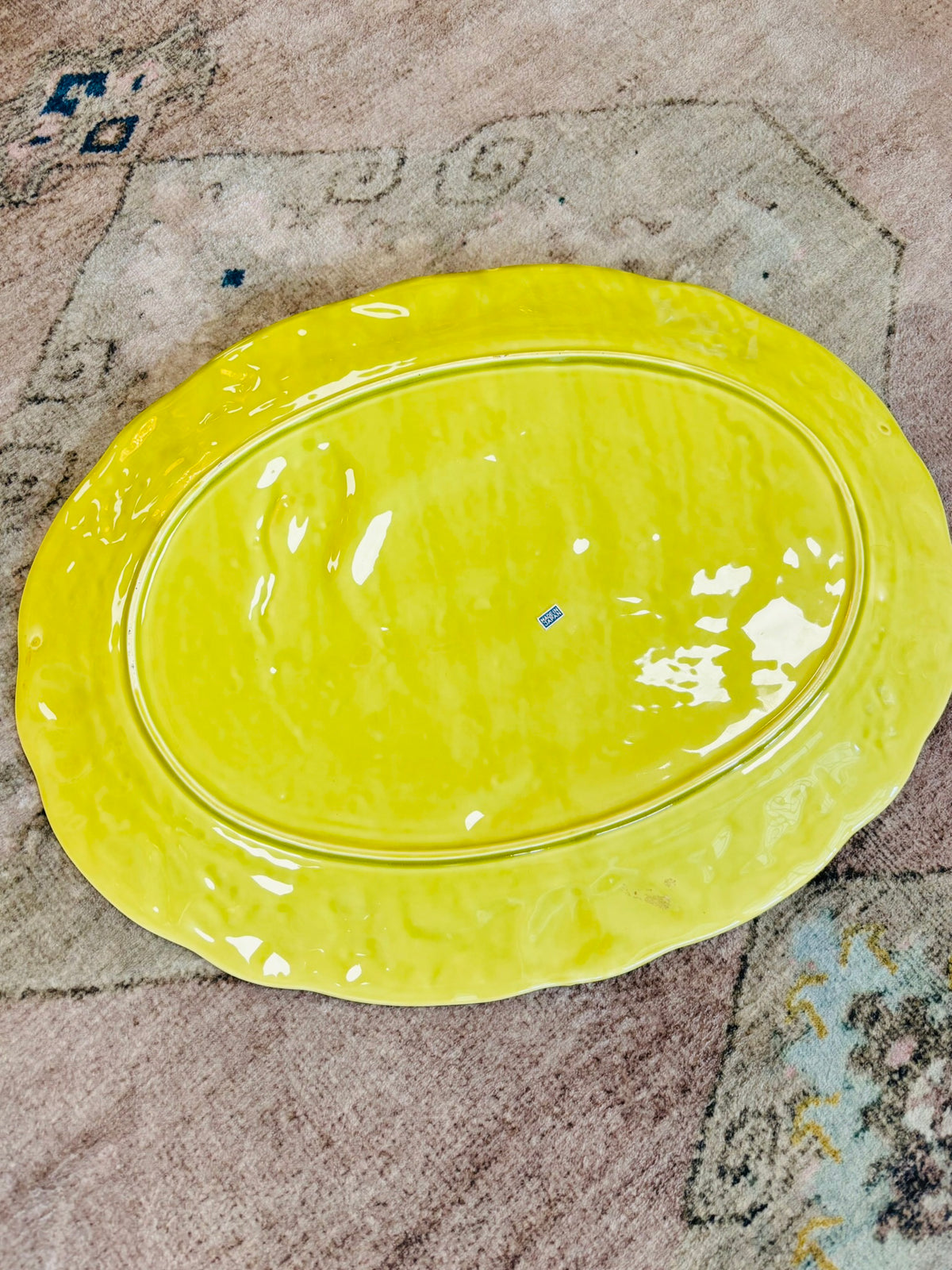 Vintage Japanese Majolica-Style Turkey Platter – 19"