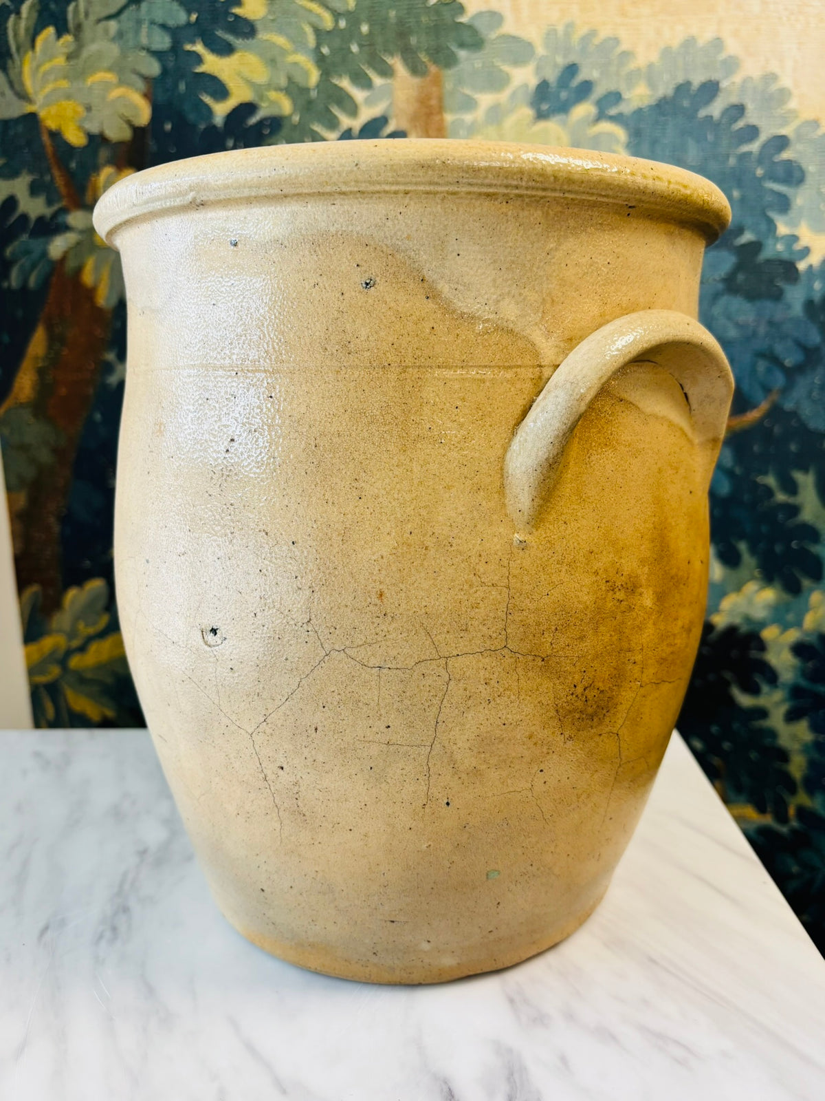 Antique J. & E. Norton Bennington VT 2-Gallon Cobalt Floral Stoneware Crock – c. 1855