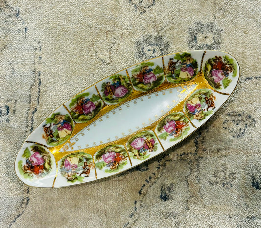 Set of 4 Royal Vienna Courting Couple Relish dishes 10.5 l