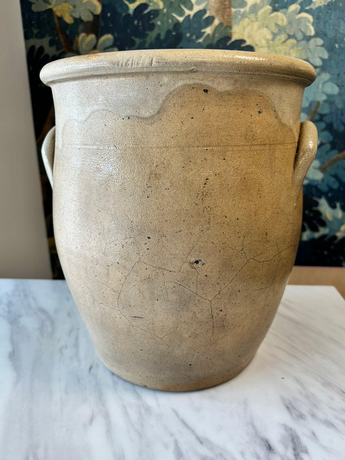 Antique J. & E. Norton Bennington VT 2-Gallon Cobalt Floral Stoneware Crock – c. 1855