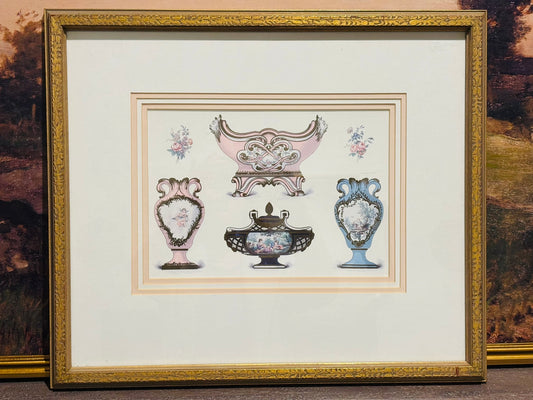 Reproduction Edouard Garnier Porcelain of Sevres Print 17.5 h x 21 w
