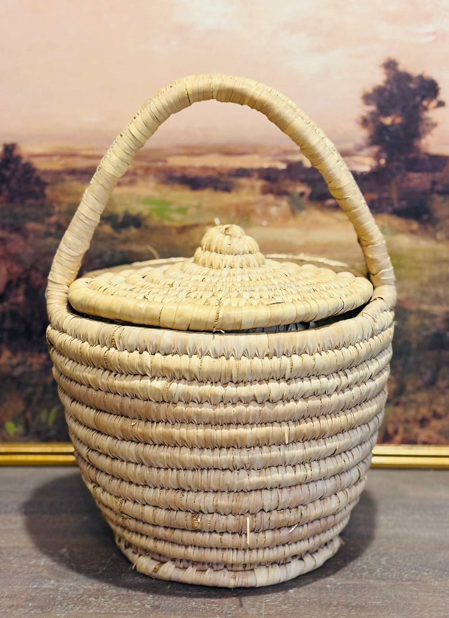 Natural Reed Basket  13 w x 19 h