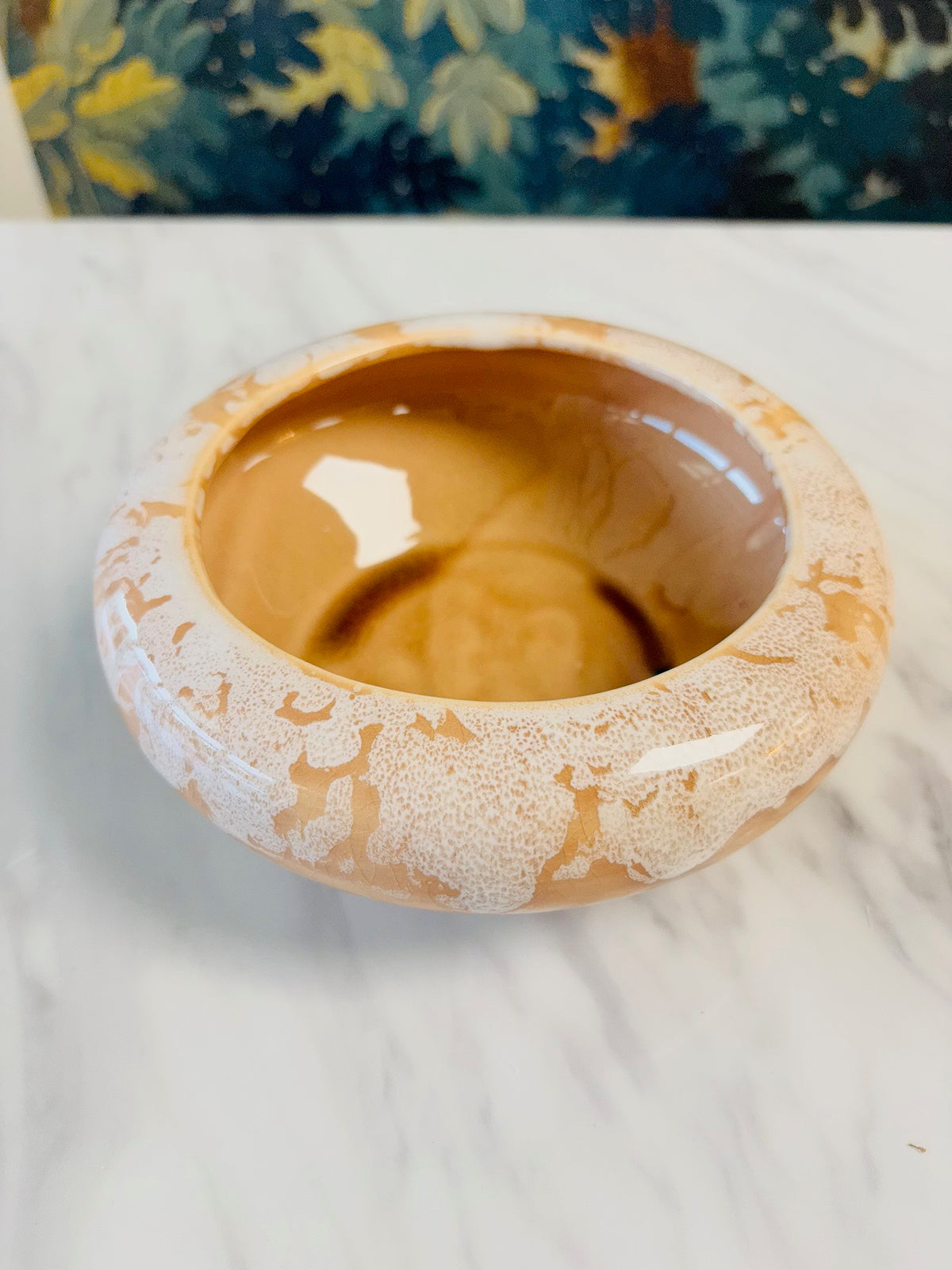 Vintage Peach Glazed Pottery Bowl – 6"