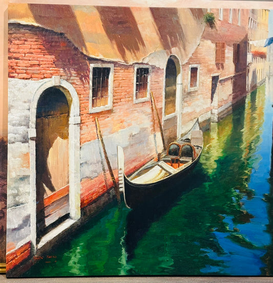 Oil Painting of Venice Canal (not framed)  30 h 30 w