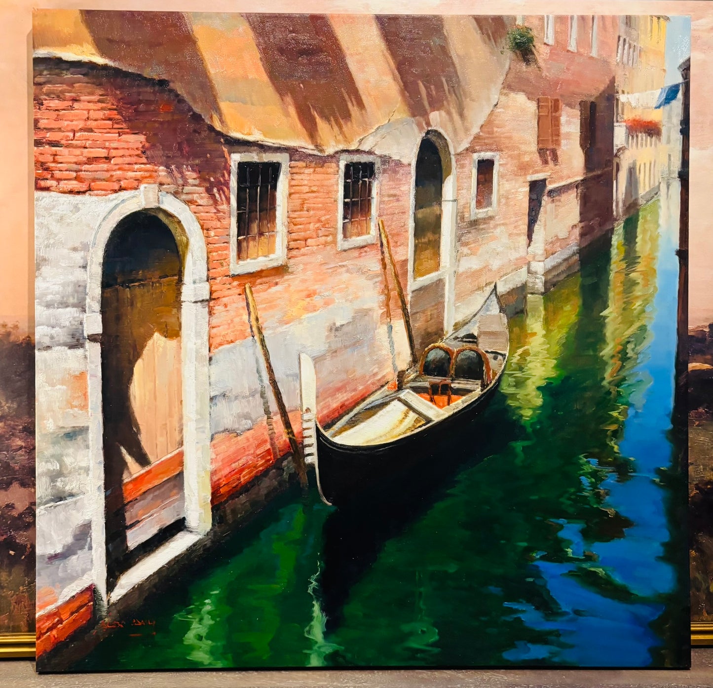 Oil Painting of Venice Canal (not framed)  30 h 30 w
