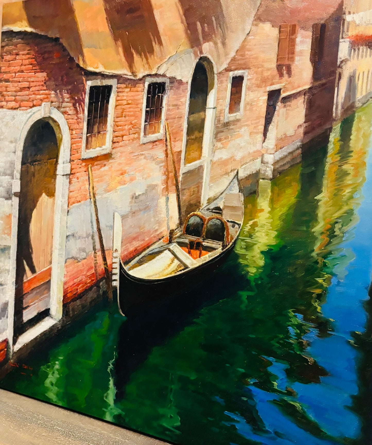 Oil Painting of Venice Canal (not framed)  30 h 30 w