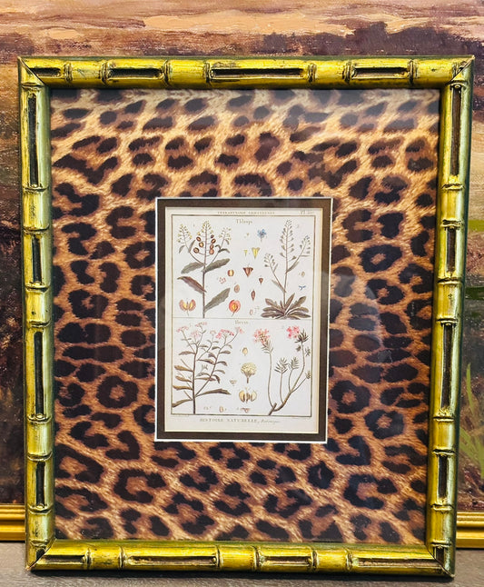 Faux Bamboo Framed Botanical Print 12 x 14