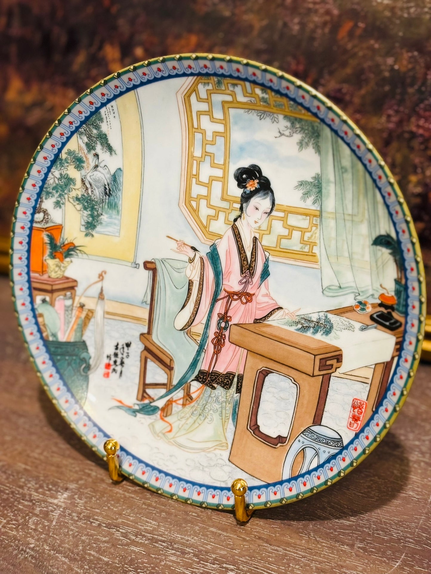 A Chinese Famille Rose Porcelain Dream of the Red Chamber 8.5 w