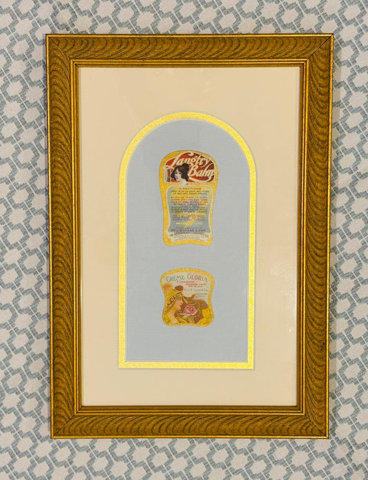 French Baby Blue framed labels  9 x 13