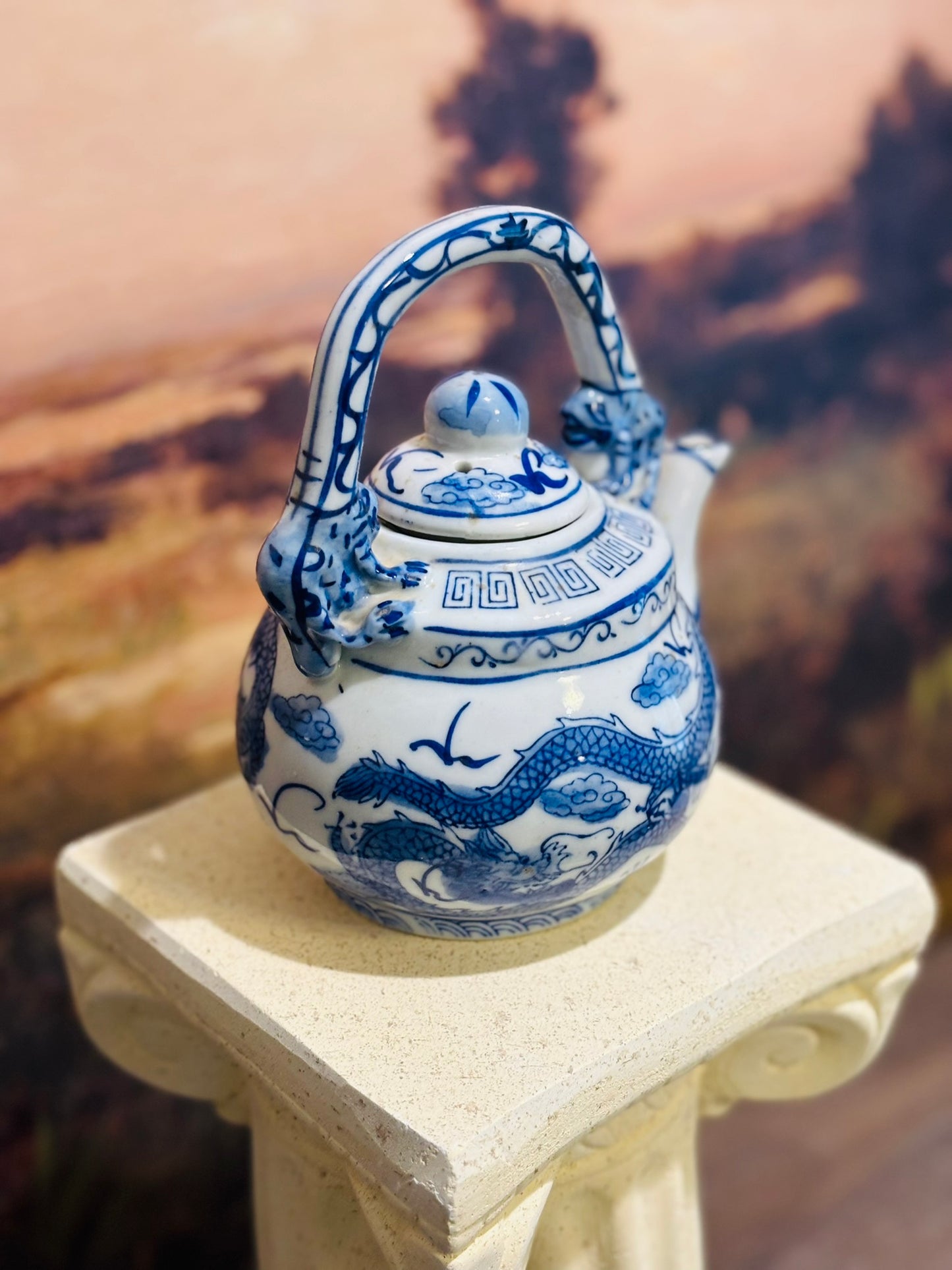 Chinese Dragon Teapot with 2 cups teapot 6 w 7 h 4.5 d