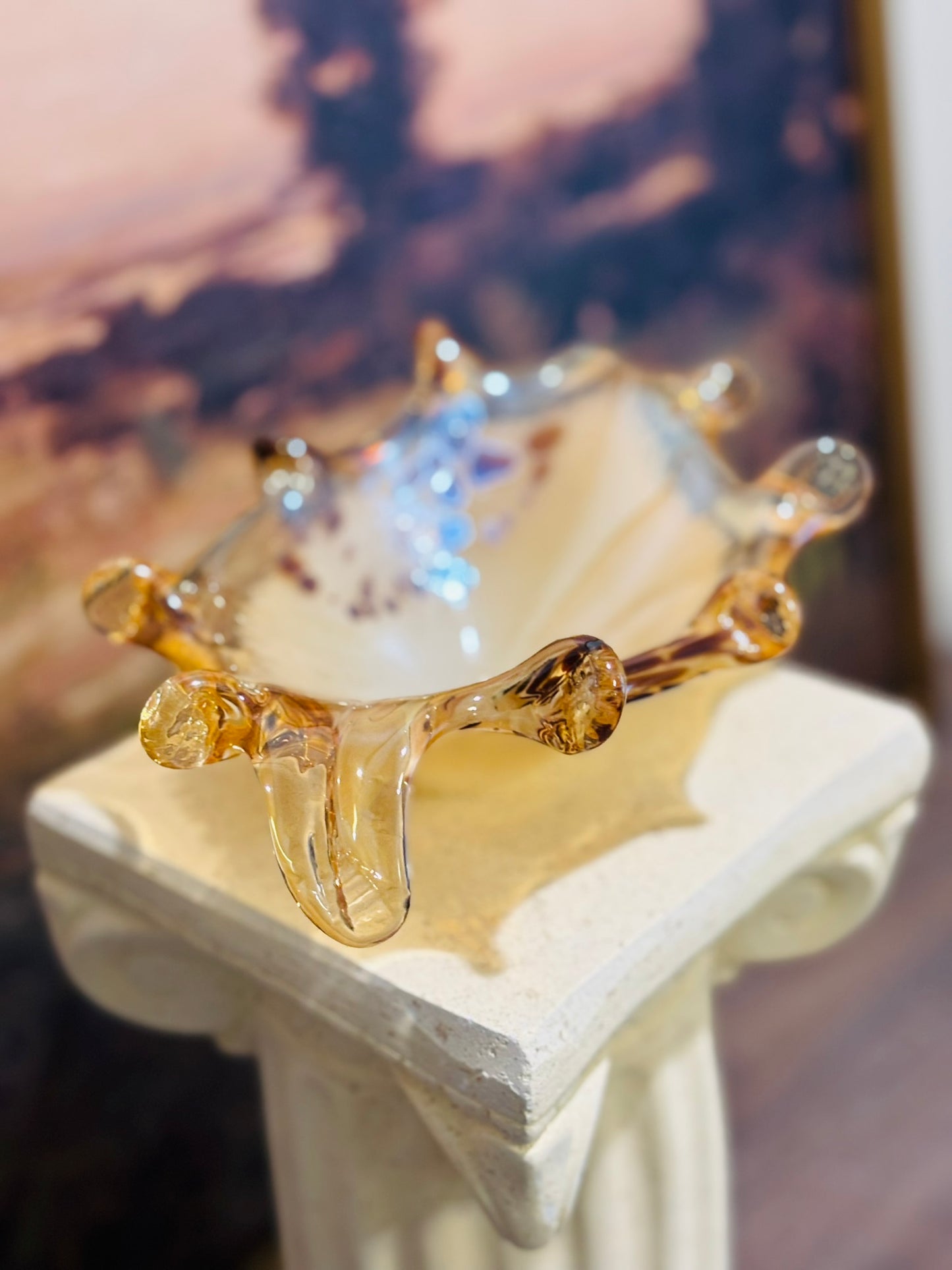 Handblown Art glass Vessel in Sea Creature Form