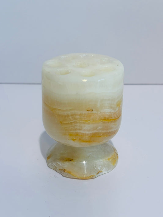 Vintage onyx stone pan holder   3 h x 2.25 w