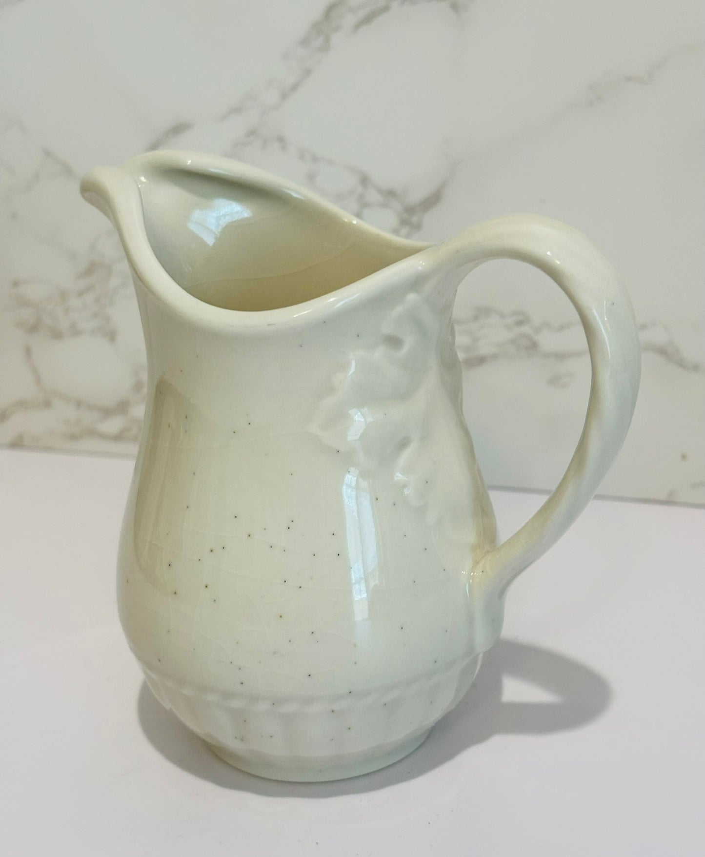 Wedgwood English Terrace Stone Pitcher (Leaves) 7.5 h x 5 w