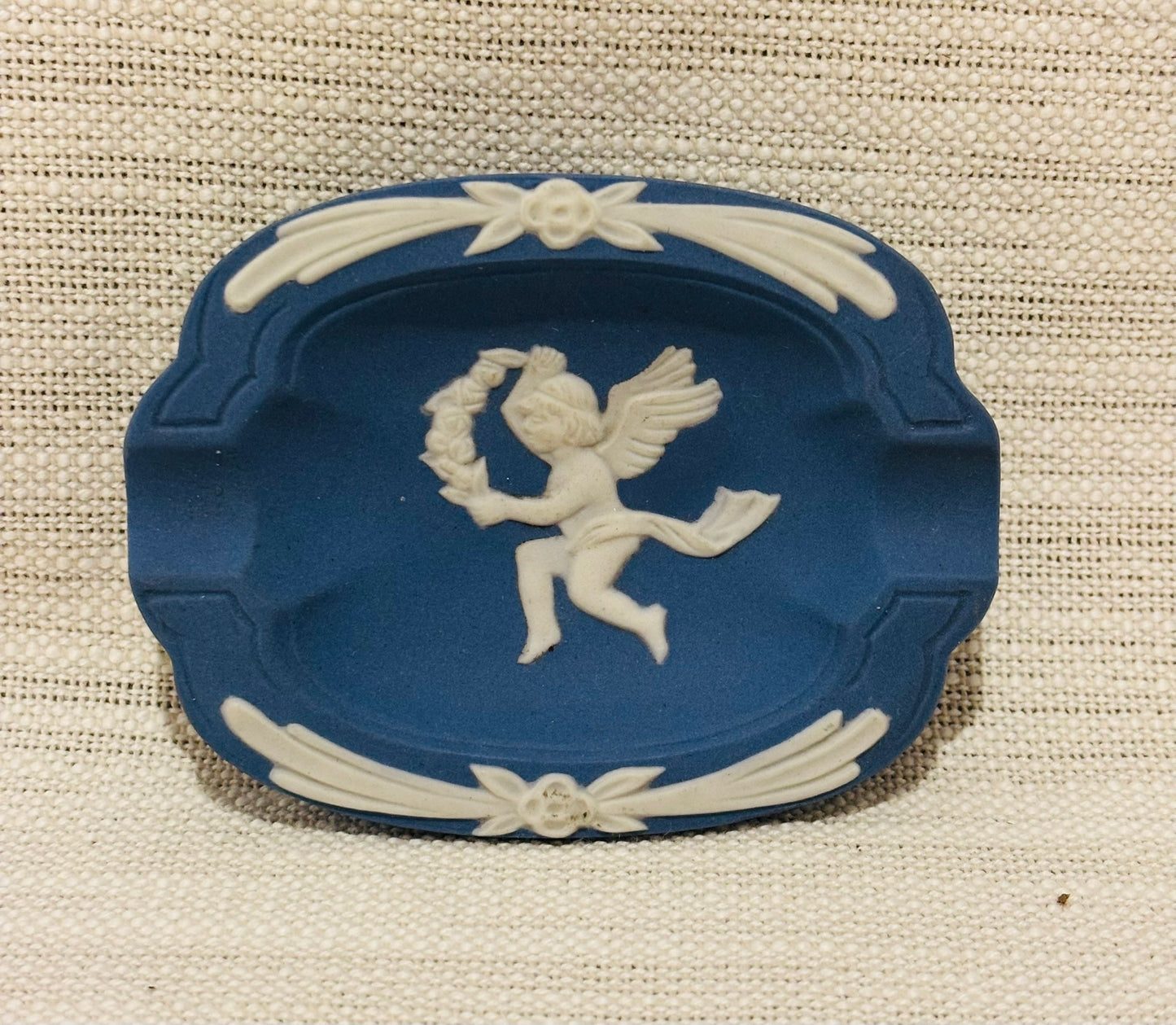 Small Blue Japan Wedgwood style trinket  3.25 x 2.5 x .75