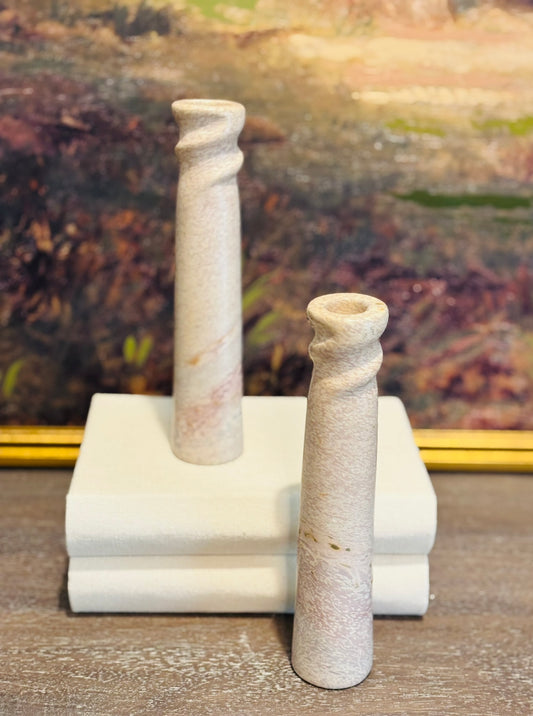 Pair of marble candlesticks 8 h