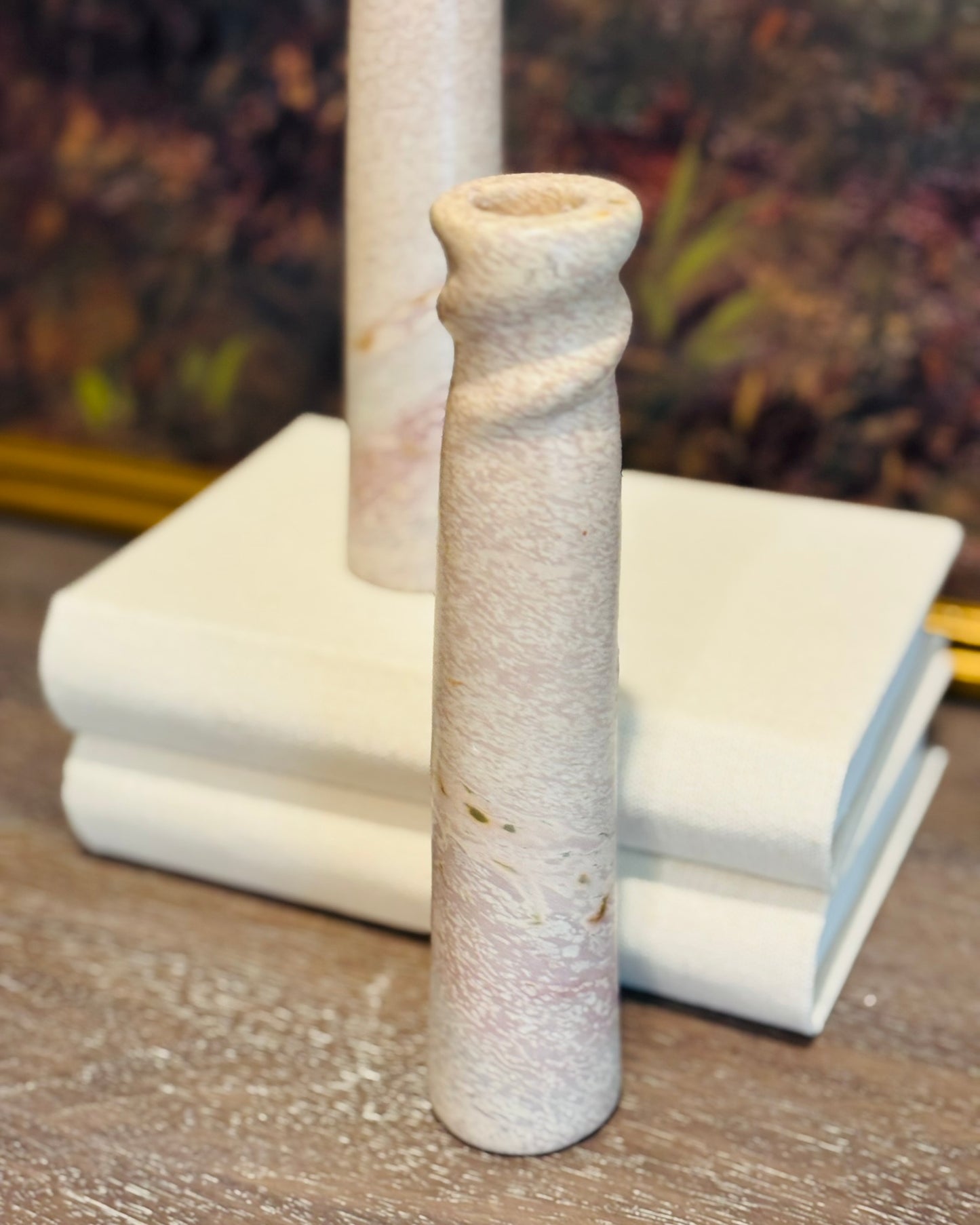 Pair of marble candlesticks 8 h