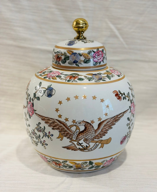 Large Eagle Ginger Jar Hong Kong  12 h x 10 w