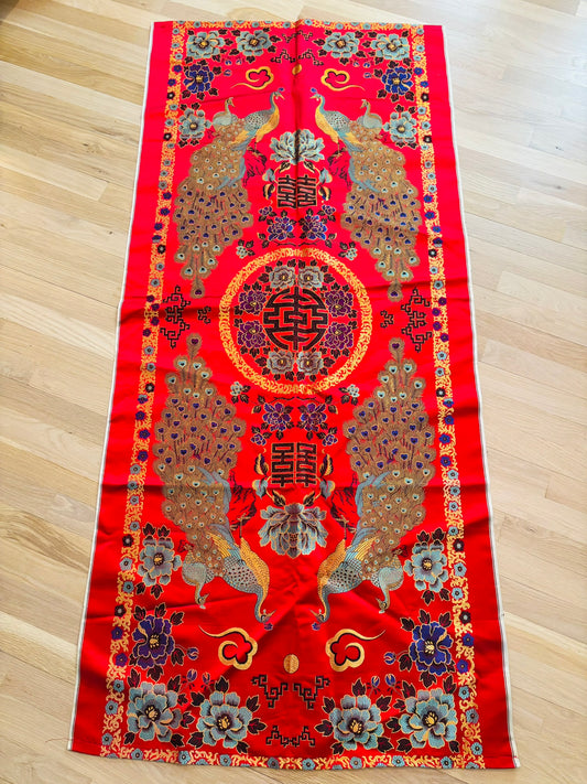 Chinese mandarin silk embroidery altar cloth 66 x 30