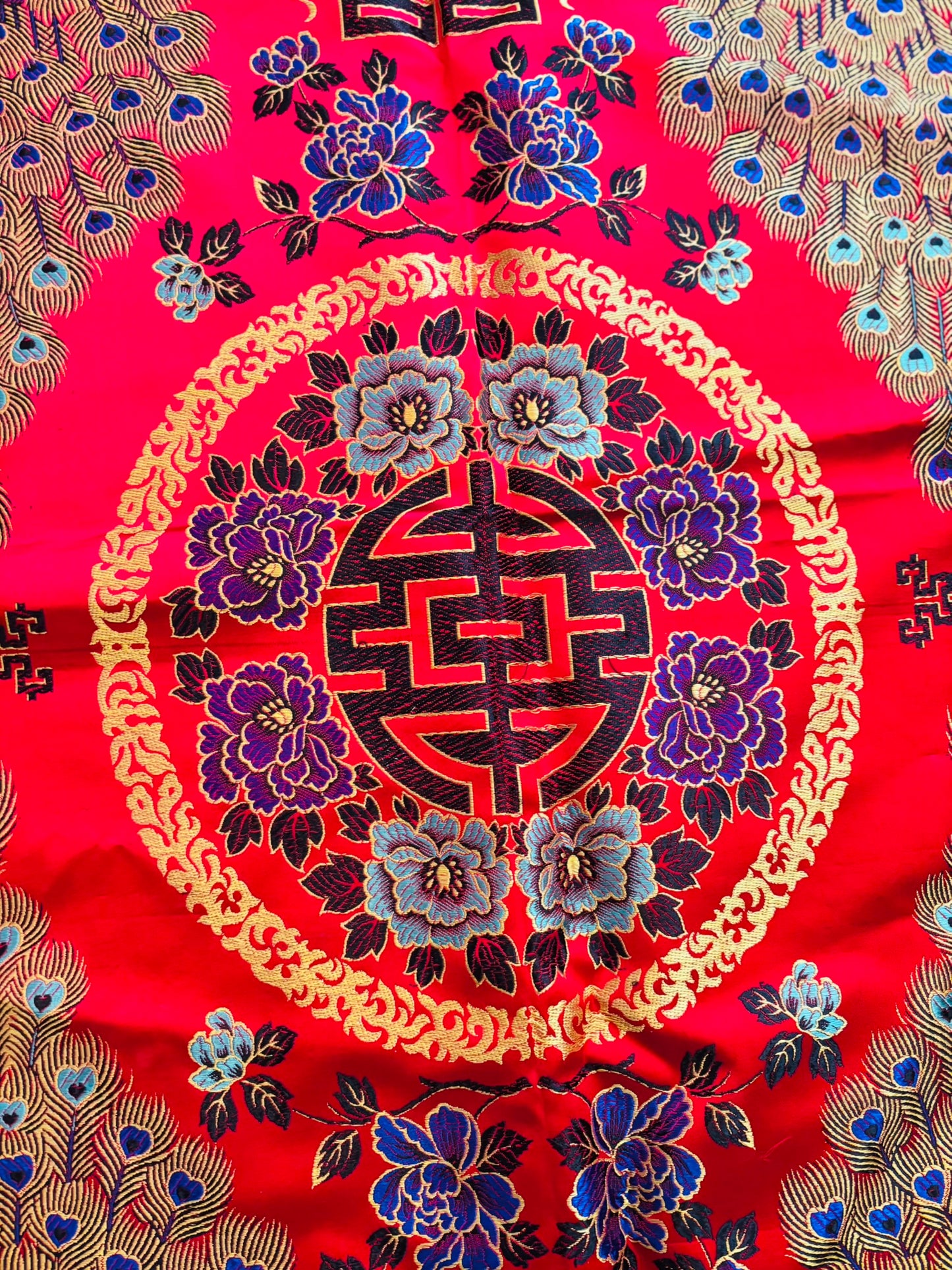 Chinese mandarin silk embroidery altar cloth 66 x 30