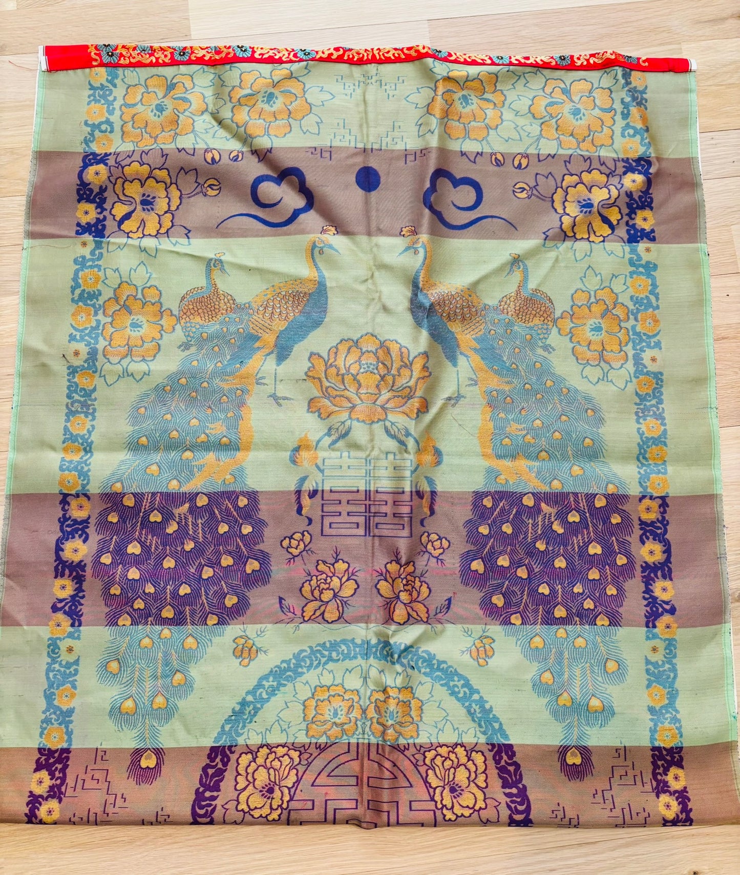 Chinese mandarin silk embroidery altar cloth 66 x 30