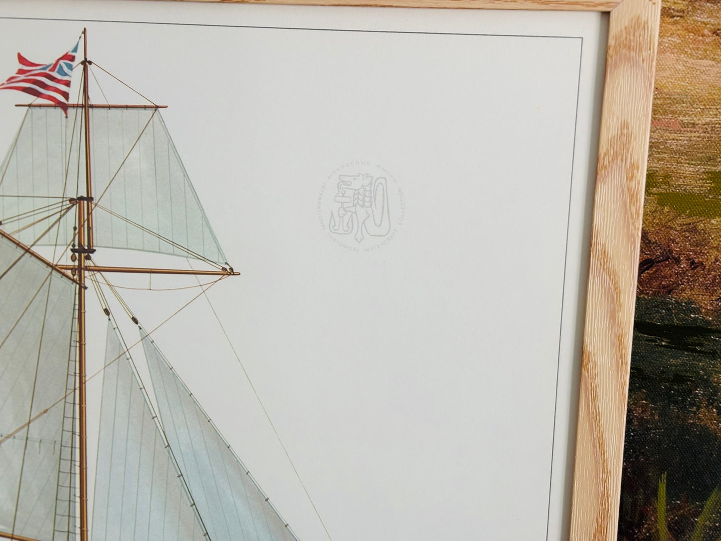 Framed Original Lithograph Print Cutter Galley Lee, 1776 12 x 16