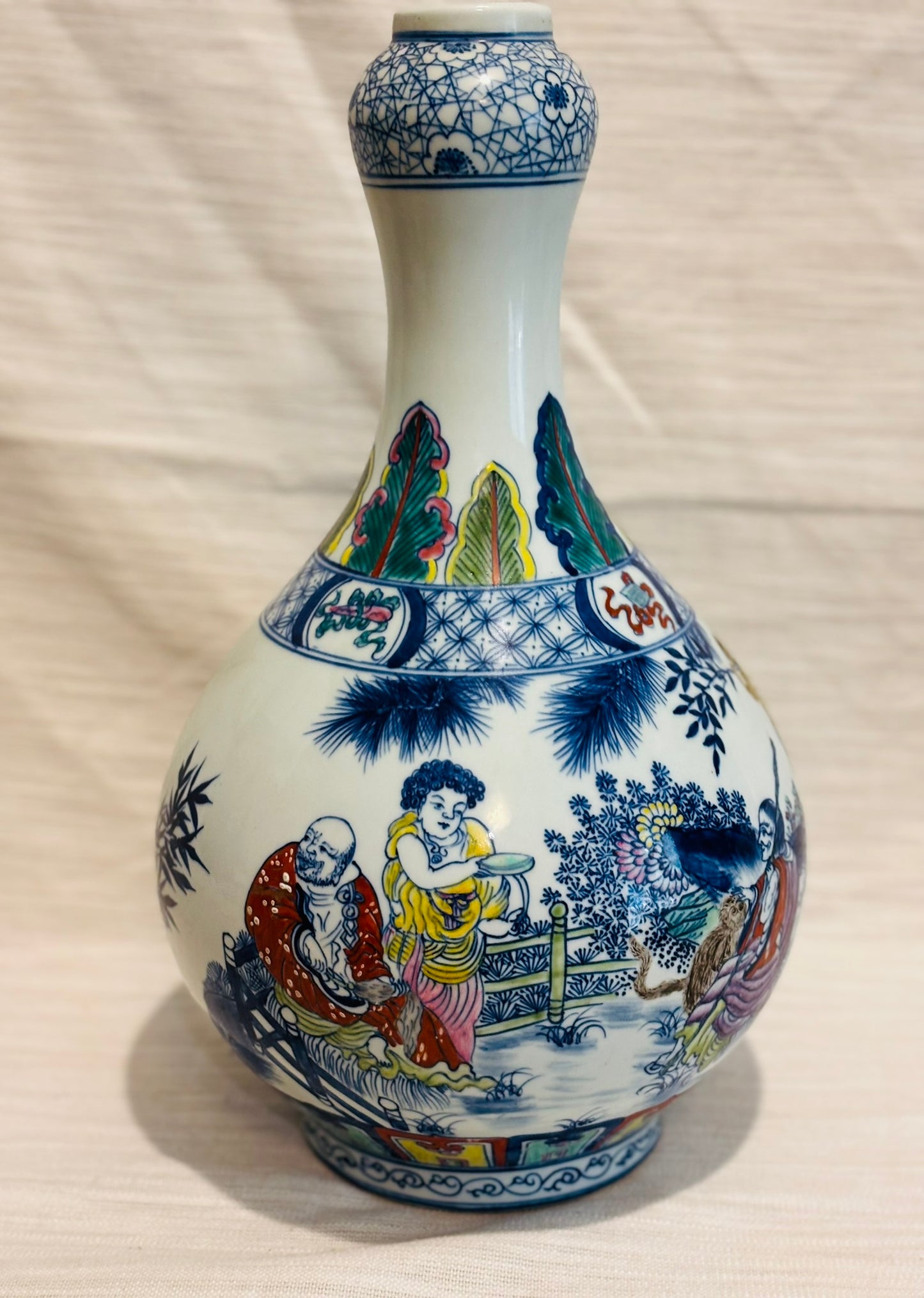 Chinese vase with apocryphal Kangxi six character mark  15 h x 9.5 w/d