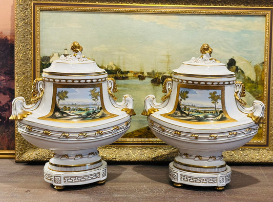 Pair of Chelsea House Urns 13 x 13.5