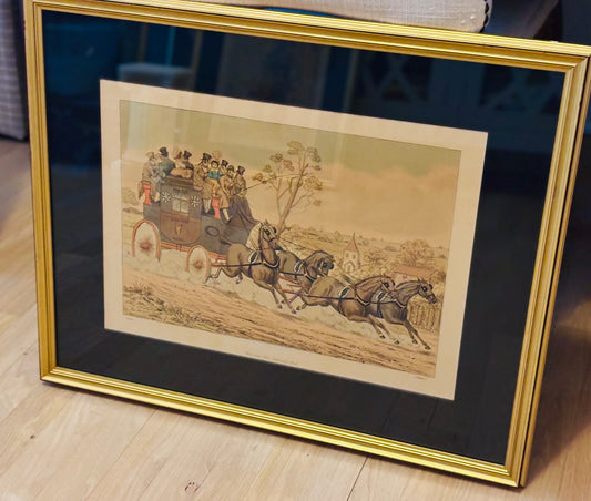 Henry Alkin stagecoach lithograph 20.5 x 25.5