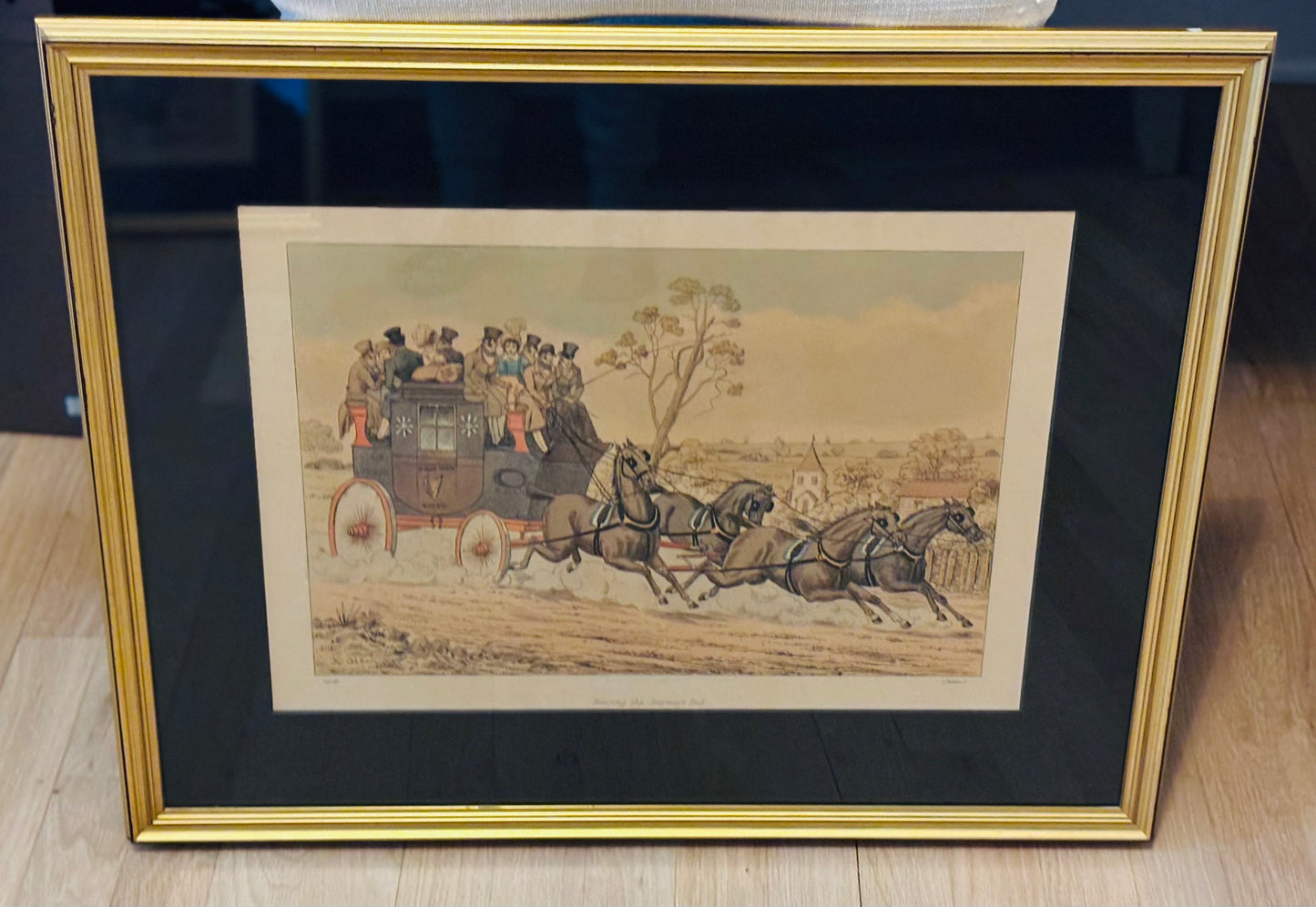 Henry Alkin stagecoach lithograph 20.5 x 25.5