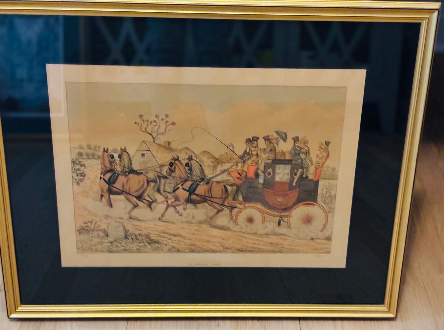 Henry Alkin stagecoach lithograph 20.5 x 25.5