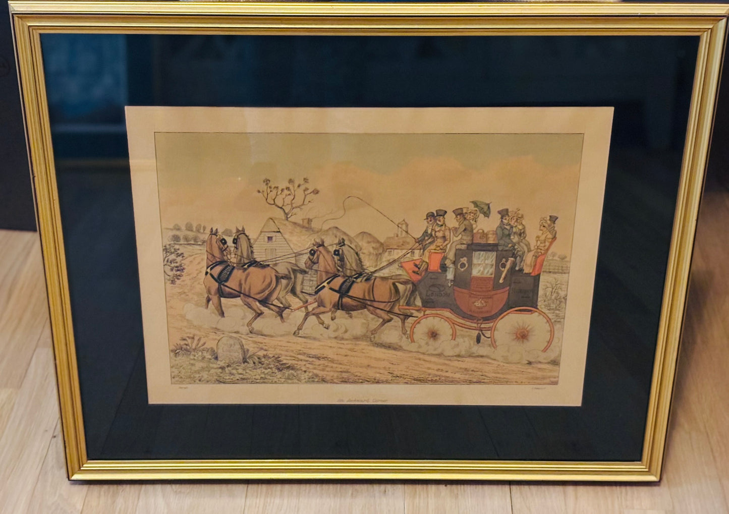 Henry Alkin stagecoach lithograph 20.5 x 25.5